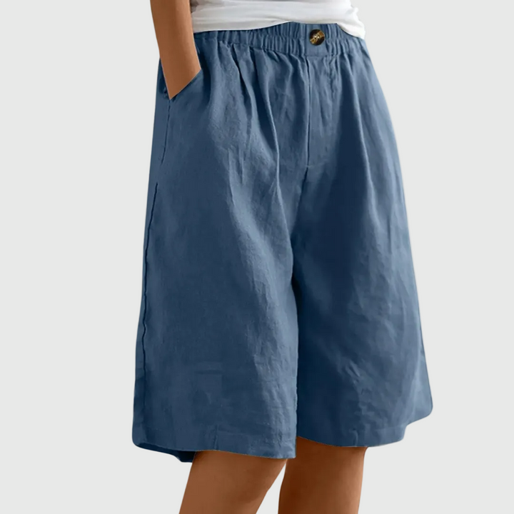 Wide-leg bermuda shorts in blue