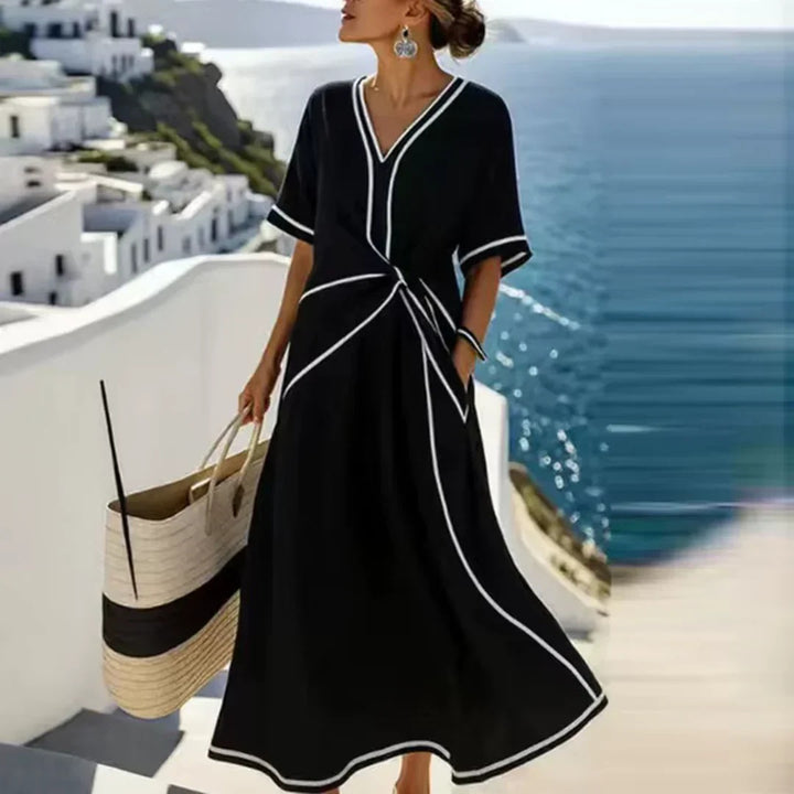 Michelle Draped Maxi Dress in Black