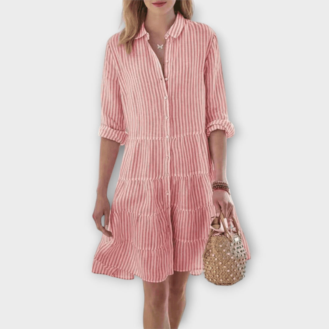 Renee™ | Striped Shirt Dress
