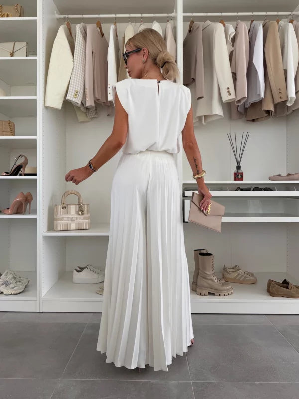 Helen™ | Pleated Wide-Leg Set