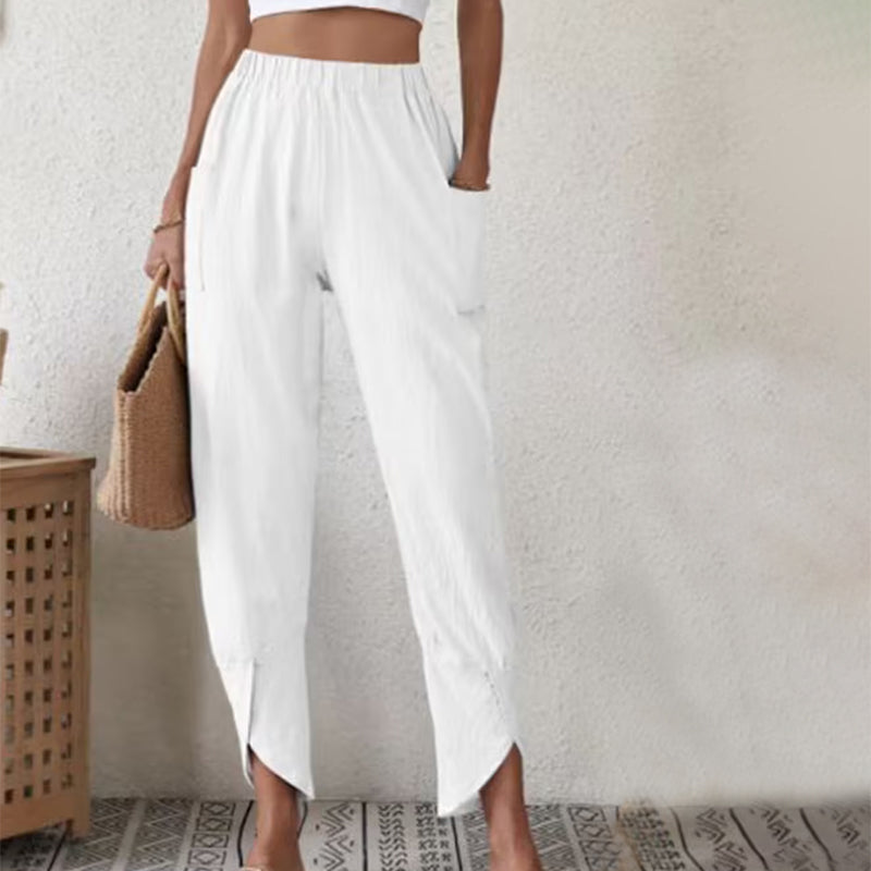Lindsay™ | Slit-Hem Tapered Pants