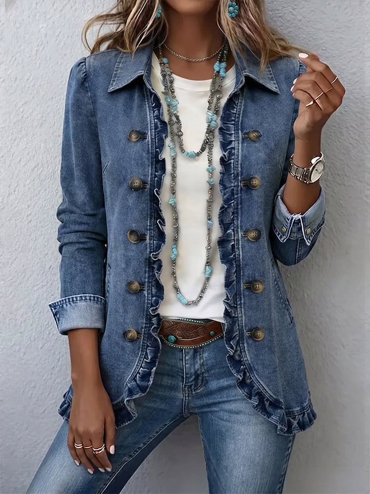 Cora™ | Blazer in Blue with Ruffles