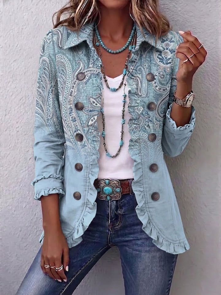 Clara™ | Blazer in Light Blue with Paisley