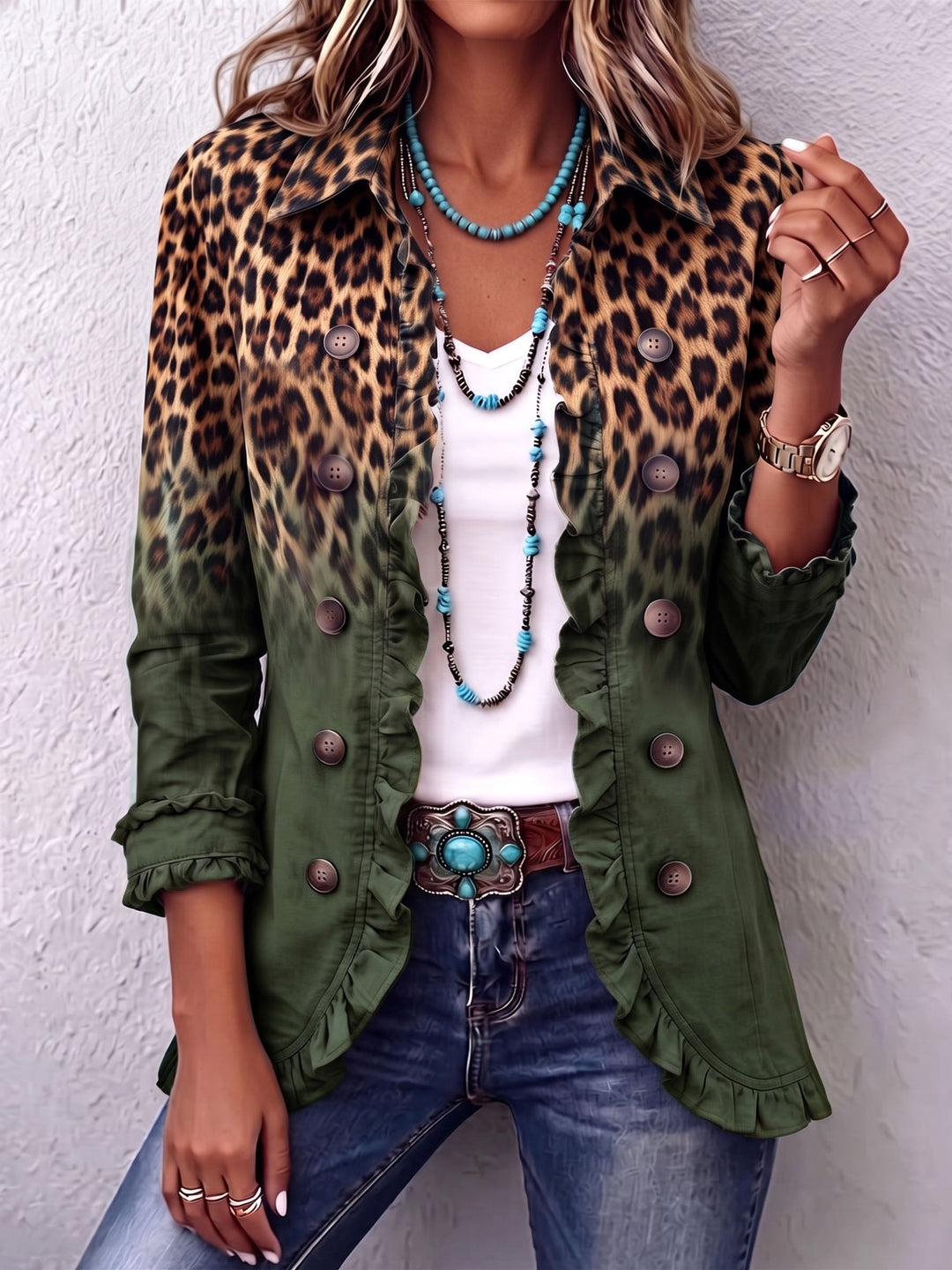 Bridget™ | Blazer in Leopard Fade