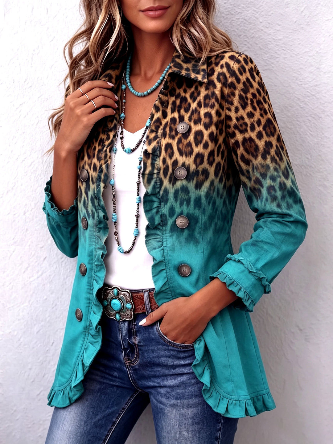 Bridget™ | Blazer in Leopard Fade
