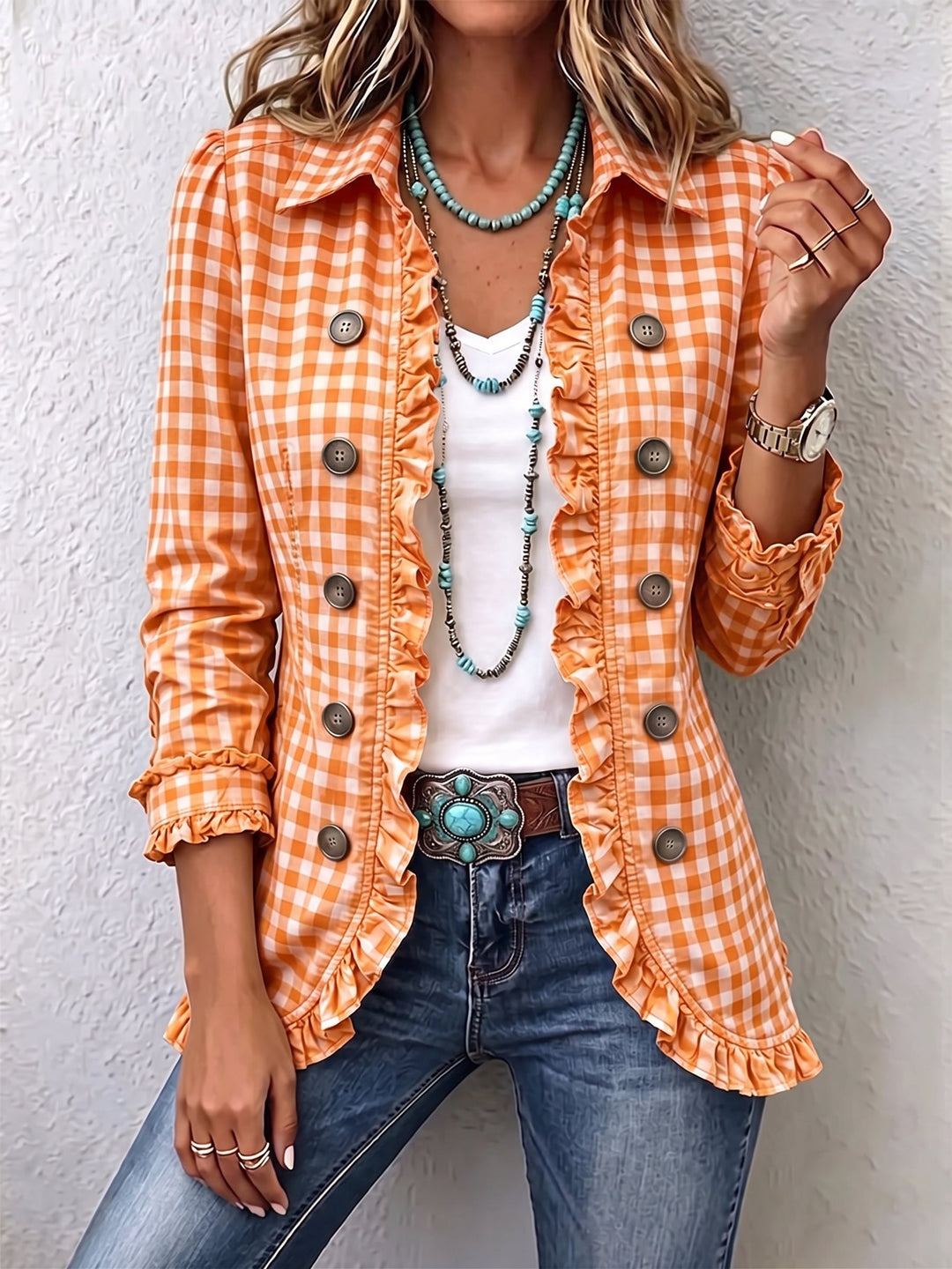 Debra™ | Blazer in Gingham Check