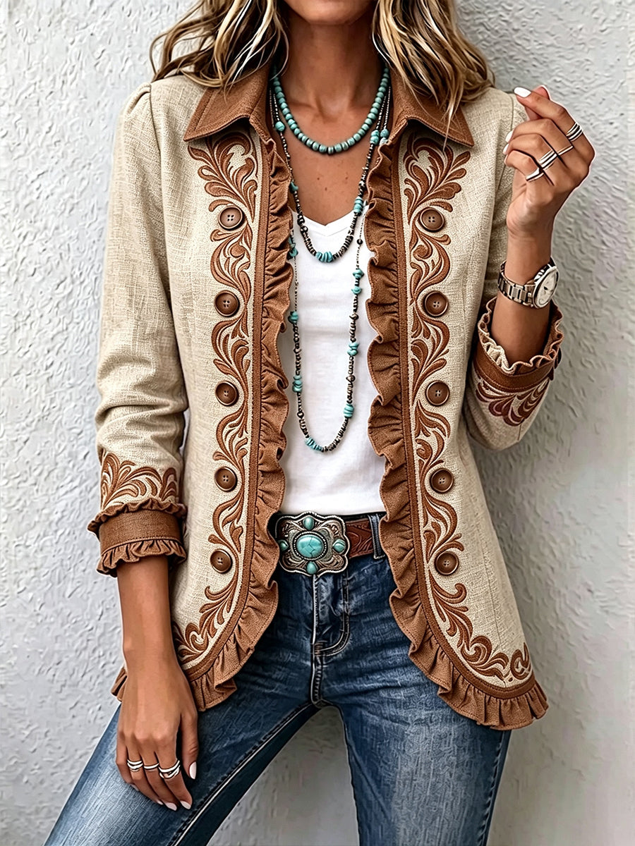 Laurel™ | Blazer in Cream with Border