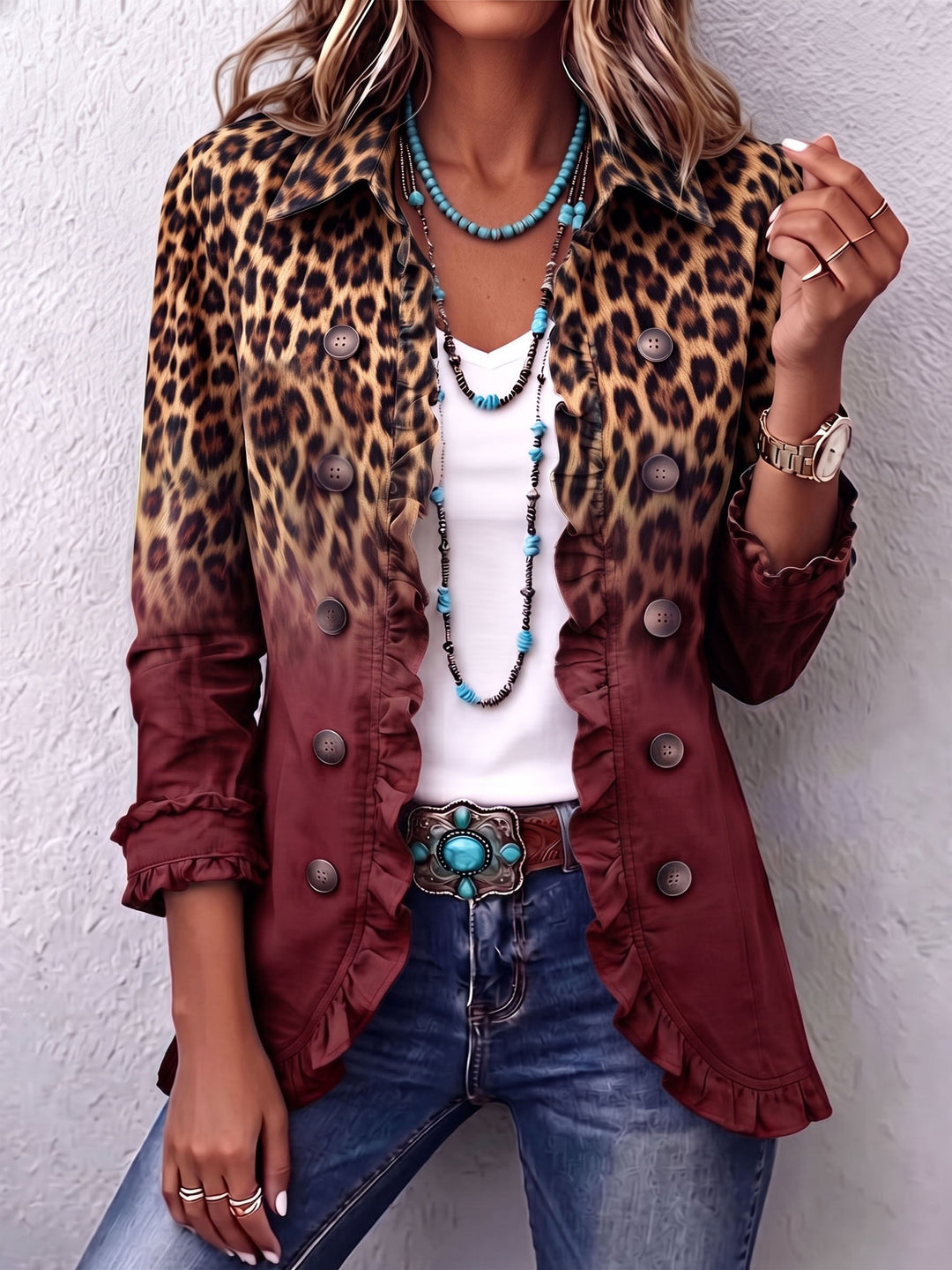 Bridget™ | Blazer in Leopard Fade