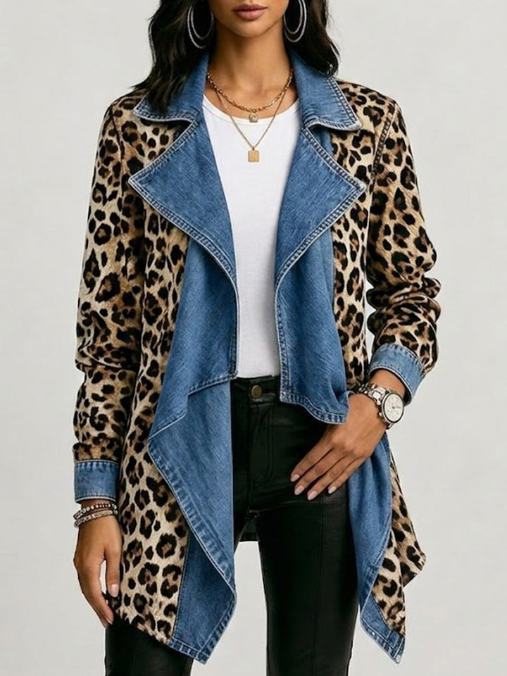 Harriett™ | Waterfall Jacket in Leopard Print
