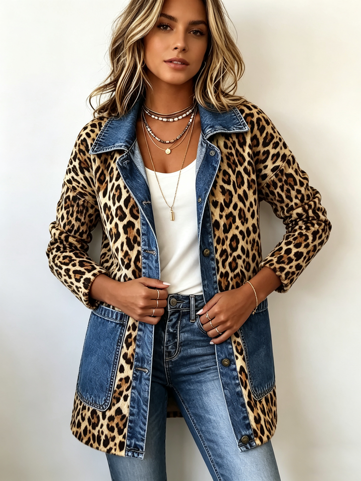 Flora™ | Long Jacket in Leopard Print
