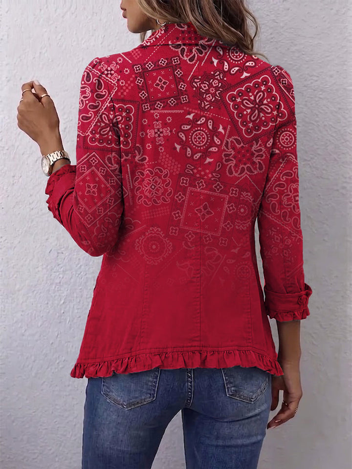 Ella™ | Blazer in Red with Bandana Pattern