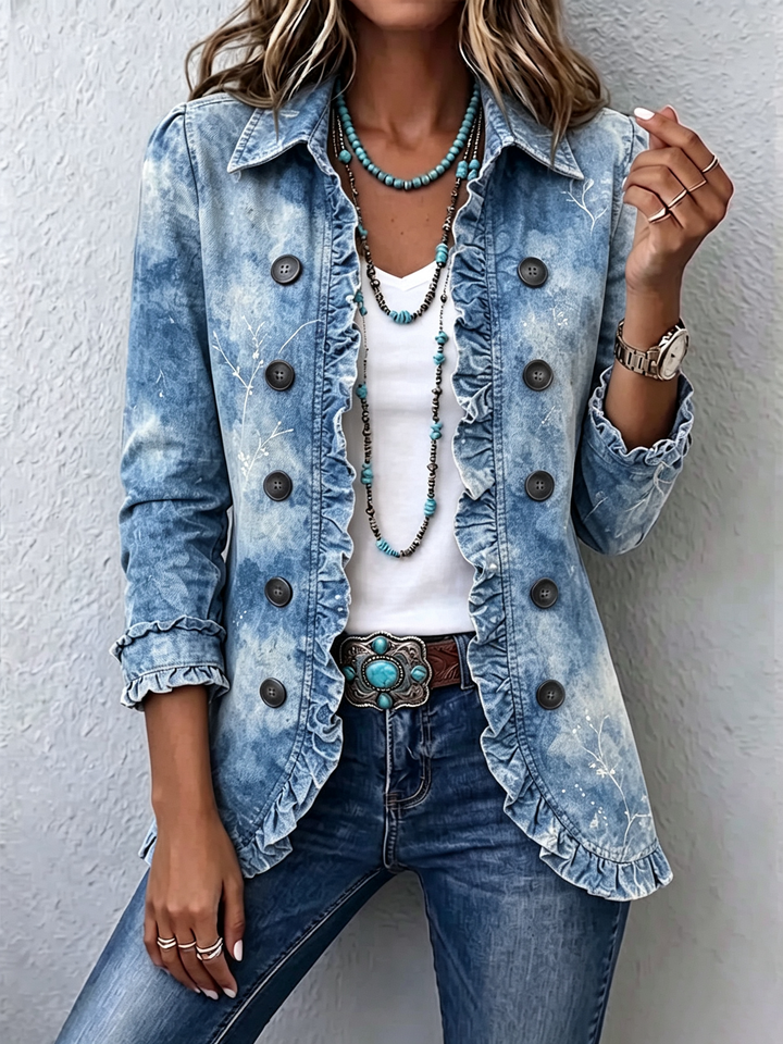 Blanche™ | Blazer in Light Blue Tie-Dye