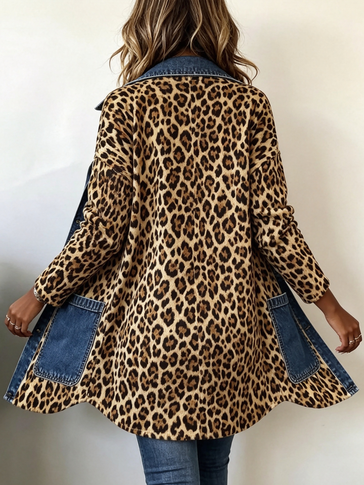 Flora™ | Long Jacket in Leopard Print