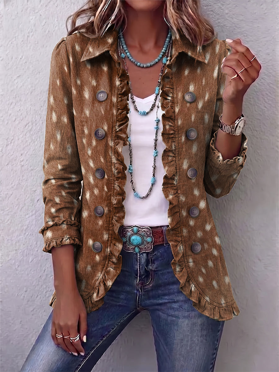 Emma™ | Blazer in Brown with Speckle Print