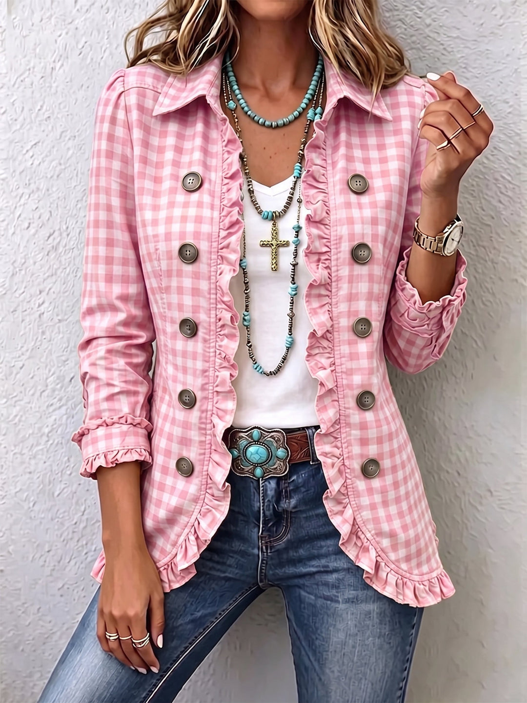 Debra™ | Blazer in Gingham Check