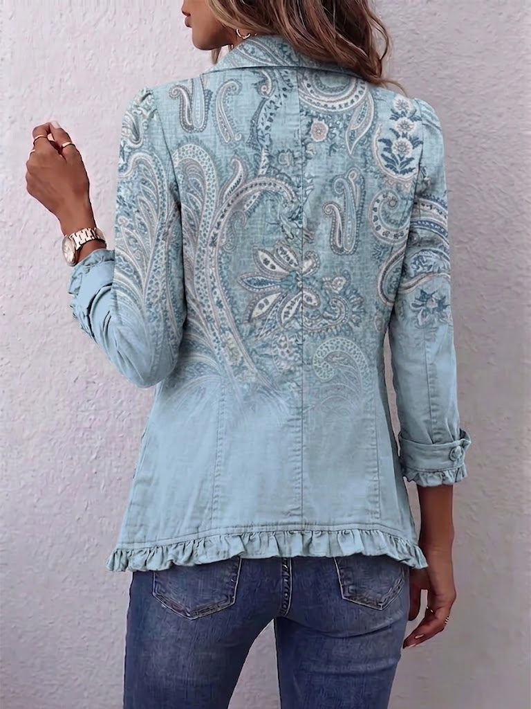 Clara™ | Blazer in Light Blue with Paisley
