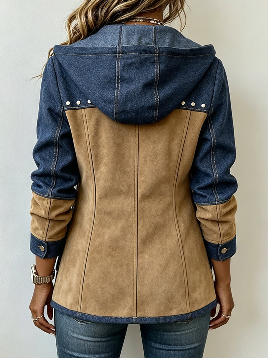 Carmen™ | Hooded Jacket in Patchwork Look