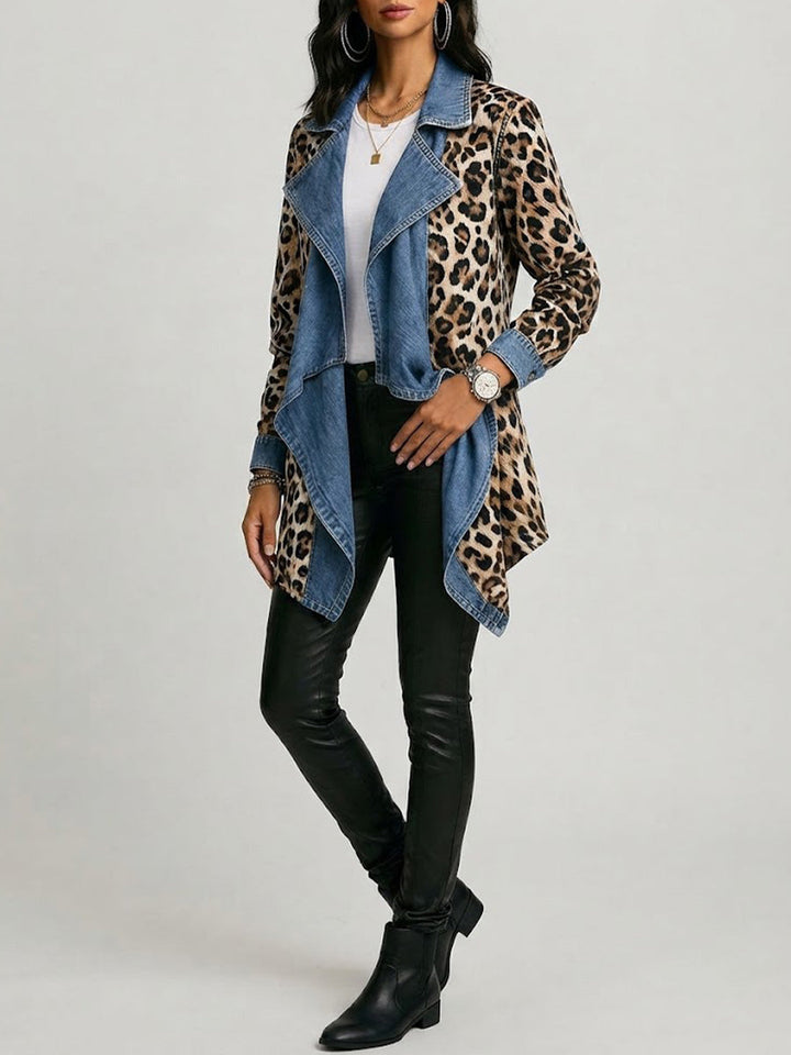 Harriett™ | Waterfall Jacket in Leopard Print