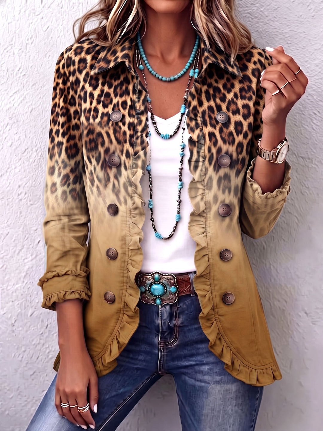Bridget™ | Blazer in Leopard Fade