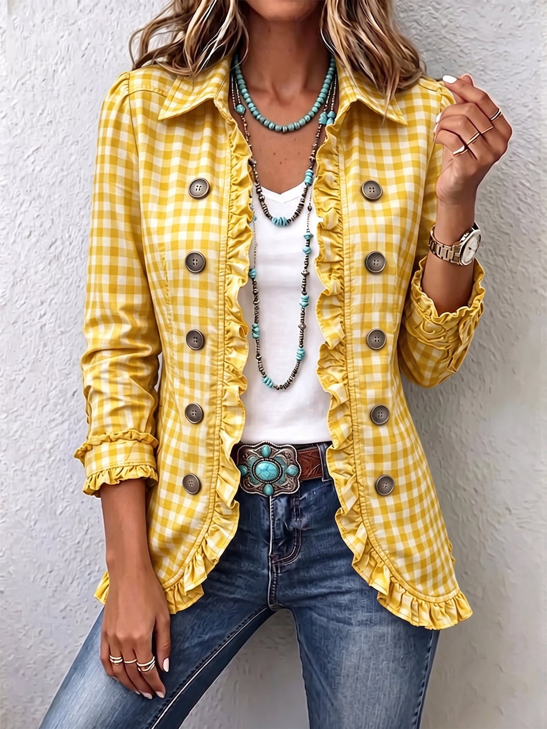 Debra™ | Blazer in Gingham Check