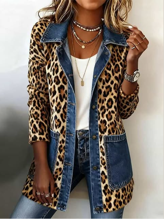 Flora™ | Long Jacket in Leopard Print