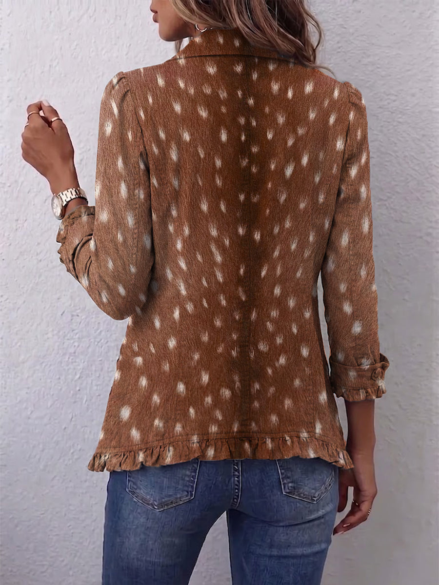 Emma™ | Blazer in Brown with Speckle Print