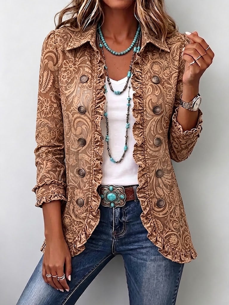 Janice™ | Blazer in Caramel with Ornaments