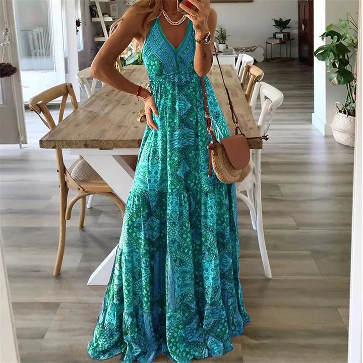 Kelly™ | Sleeveless Boho Maxi Dress