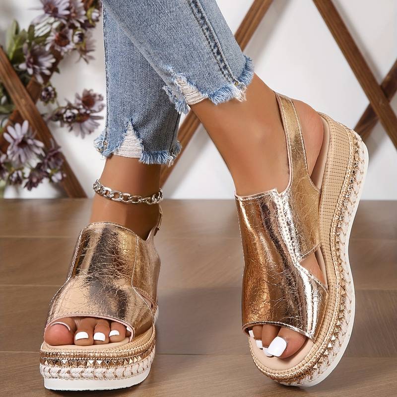 Karen™ | Metallic Comfort Sandals