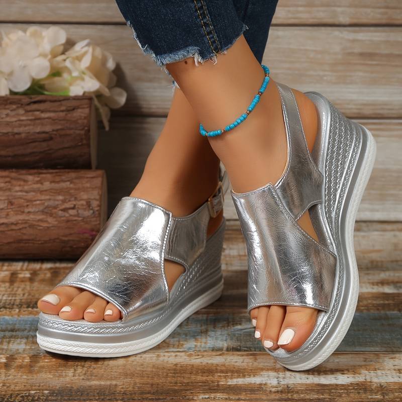 Karen™ | Metallic Comfort Sandals