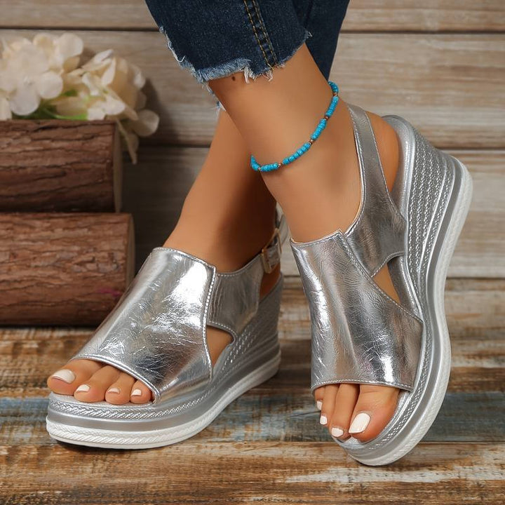 Karen™ | Metallic Comfort Sandals