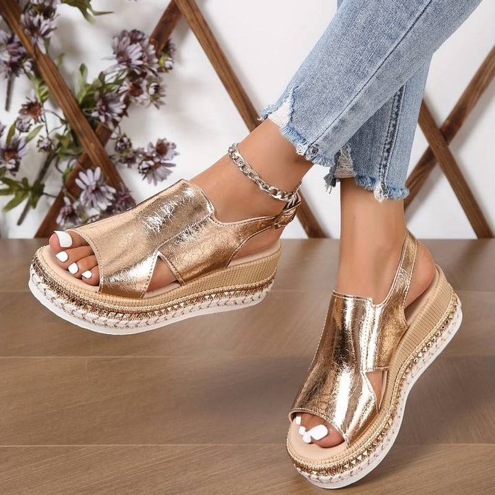 Karen™ | Metallic Comfort Sandals