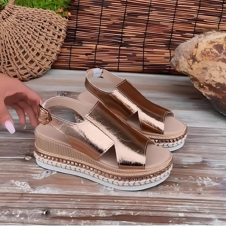 Karen™ | Metallic Comfort Sandals