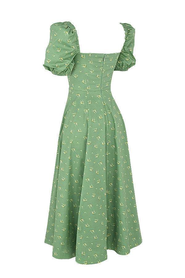 Ellen™ | Puff Sleeve Floral Midi Dress