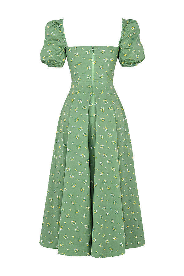 Ellen™ | Puff Sleeve Floral Midi Dress