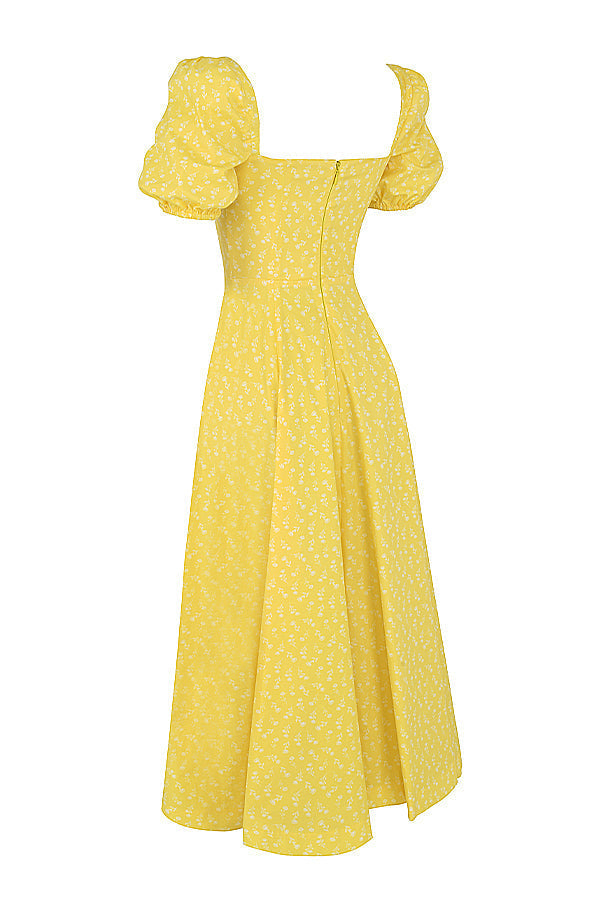 Ellen™ | Puff Sleeve Floral Midi Dress