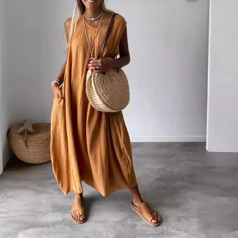 Denise™ | Sleeveless Pocket Maxi Dress