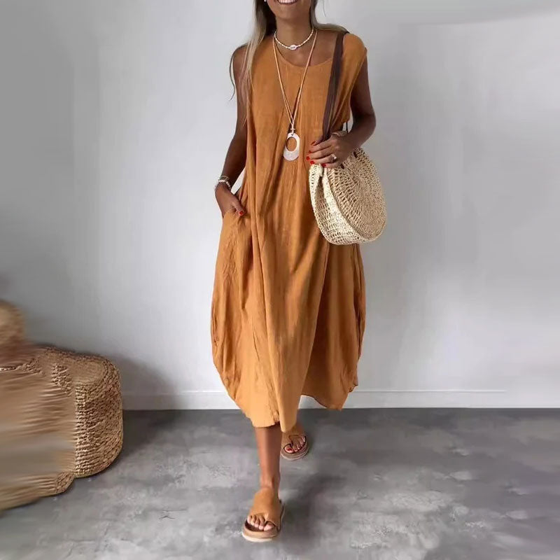 Denise™ | Sleeveless Pocket Maxi Dress