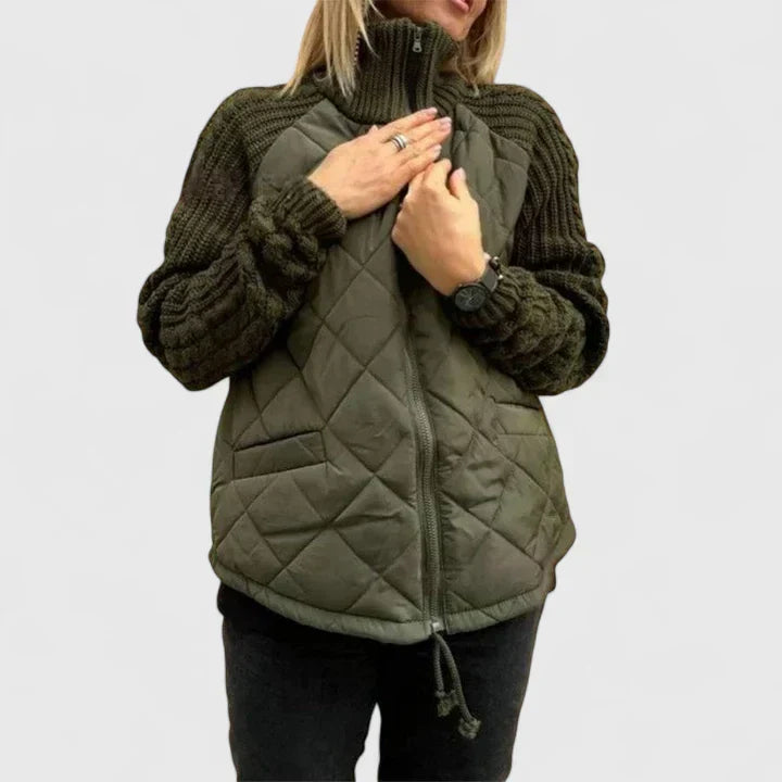Iris™ | Quilted Contrast-Sleeve Jacket
