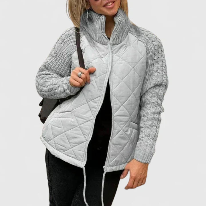 Iris™ | Quilted Contrast-Sleeve Jacket