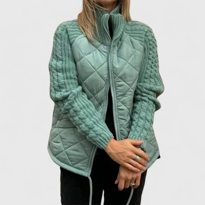 Iris™ | Quilted Contrast-Sleeve Jacket