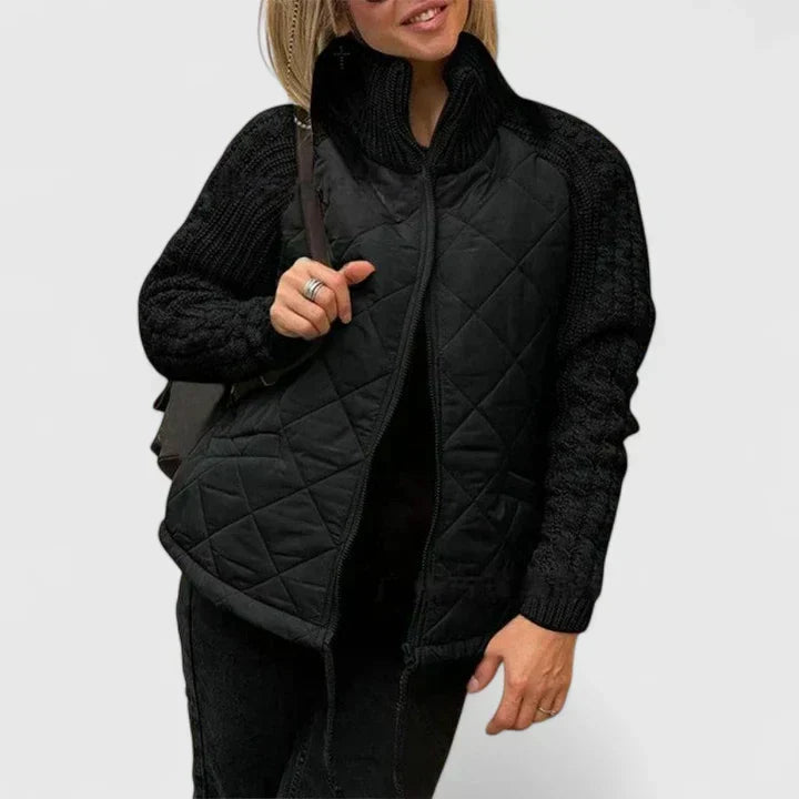 Iris™ | Quilted Contrast-Sleeve Jacket