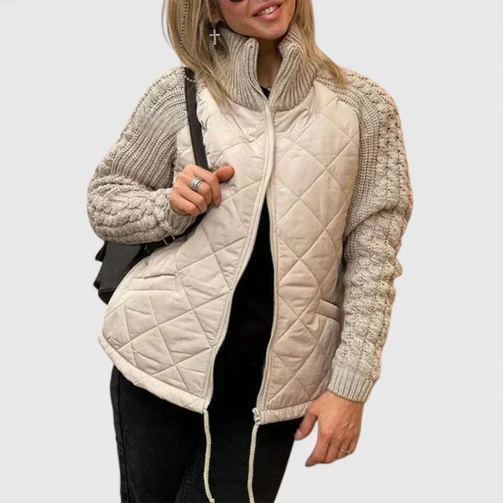 Iris™ | Quilted Contrast-Sleeve Jacket