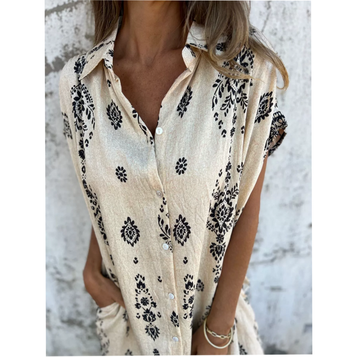 Isabelle™ | Vintage Print Shirt Dress