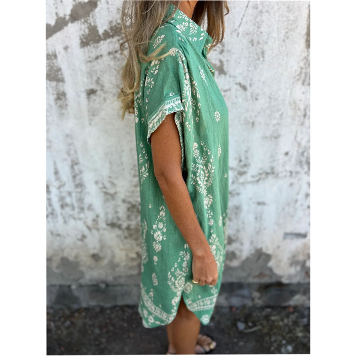 Isabelle™ | Vintage Print Shirt Dress
