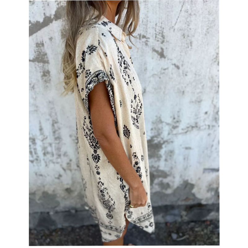 Isabelle™ | Vintage Print Shirt Dress