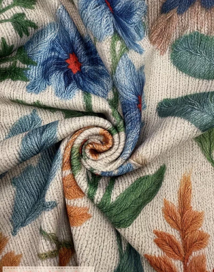 Lynda™ | Cardigan with Folk Flowers