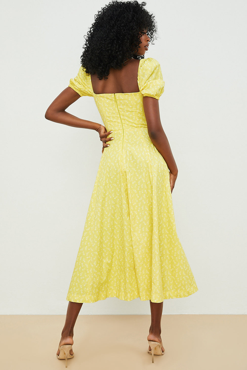Ellen™ | Puff Sleeve Floral Midi Dress