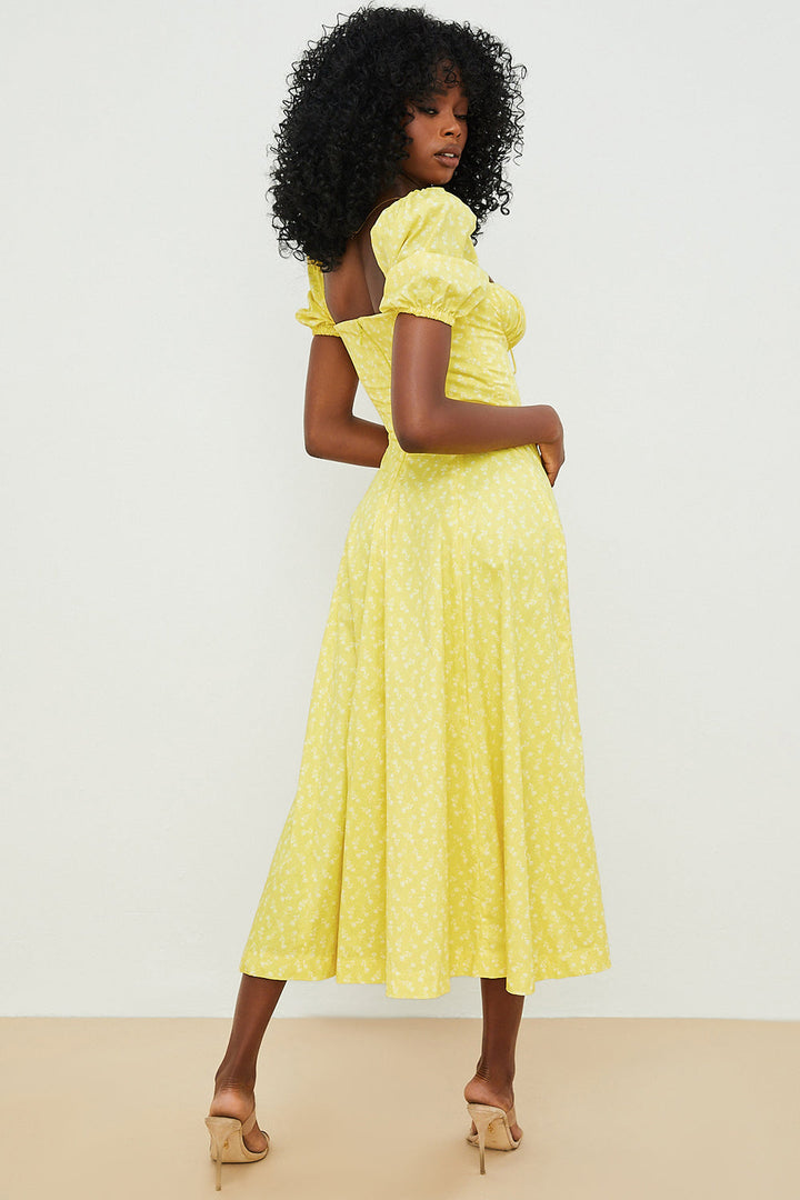 Ellen™ | Puff Sleeve Floral Midi Dress