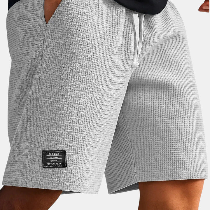 Michael Sydney men's honeycomb texture shorts, front view
